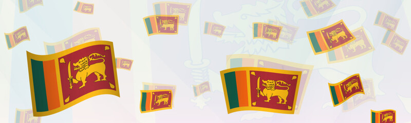 Sri Lanka flag-themed abstract design on a banner. Abstract background design with National flags.