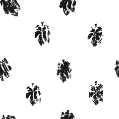 Doodle abstract spots seamless pattern, black and white hand drawing background