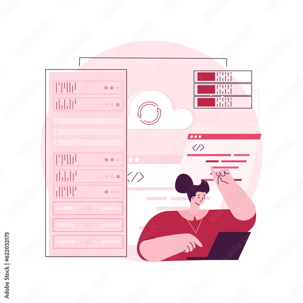Poster big data analytics abstract concept vector illustration. big data mining, automated analytics system