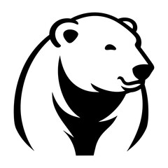Polar bear black abstract silhouette logo svg vector