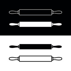 Rolling pin icon. Attribute for rolling dough. Cook's kitchen tool.