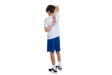 Fototapeta premium PNG, Teenager is doing sports isolate on a white background