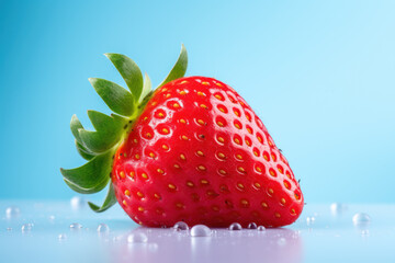Realistic Strawberry: Vibrant Composition on a Marvelous Background - Generative AI