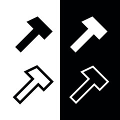 Hammer icon. Symbol of construction or creation. Construction tool.