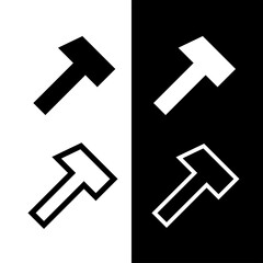 Hammer icon. Symbol of construction or creation. Construction tool.