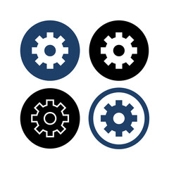 Gear icon. Parameter or setting symbol. Detail of mechanisms, machines or machine tools. Industrial symbol.
