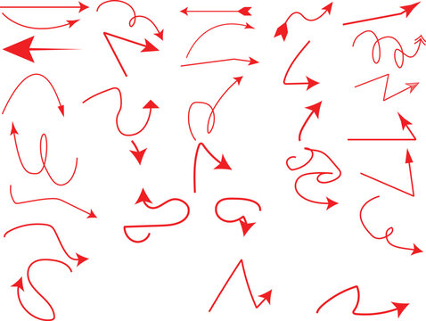 set of hand drawn arrows .Vector doodle design elements. Illustration on white background. for business infographic, banner, web and concept design.