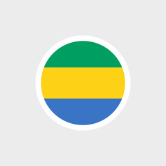 Flag of Gabon. The Gabonese tricolor flag is green-yellow-blue. State symbol of the Gabonese Republic.
