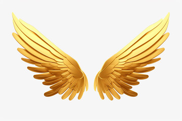 gold angel wings on a white background Generative AI	
