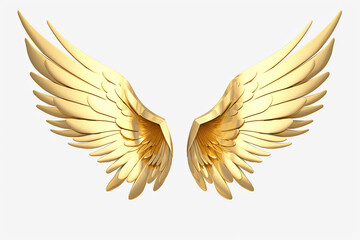 Obraz premium gold angel wings on a white background Generative AI 