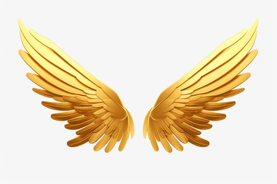Premium AI Image  A black and gold angel wings with gold wings.