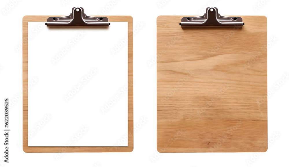 Fototapete set of plain empty blank clipboard clip board with paper sheet on transparent background cutout, png