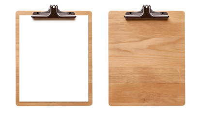 Set of Plain empty blank clipboard clip board with paper sheet on transparent background cutout, PNG file. Mockup template for artwork graphic design. 3D rendering. copy text space
