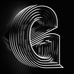 A stylized G logo camera with lines and light over a black background - Generative AI