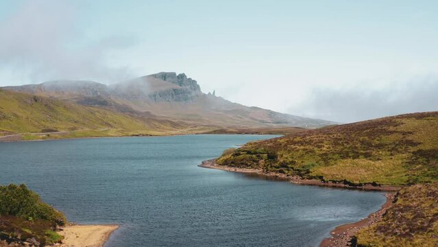 Isle of Skye with The Old Man of Storr on the background Loch Fada Reversed Landscape