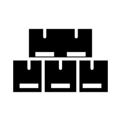 pile of sealed goods cardboard box icon, generic concept flat design illustration, vector pictogram for app advertisement web banner button ui ux interface element isolated on white background
