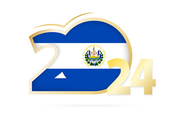 Year 2024 with El Salvador Flag pattern.