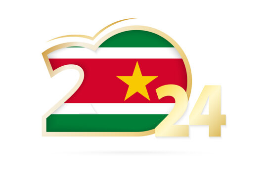 Year 2024 with Suriname Flag pattern.