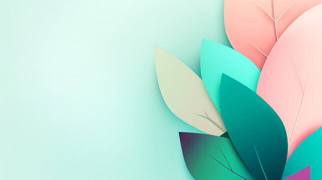 Creative layout made of colorful leaves. Minimalist background with copy space. selective focus.