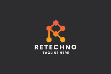 Retechno Letter R Pro Logo Template
