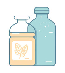 Organic bottle icon with fresh liquid