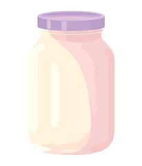 Fresh organic milk in jar, gourmet meal