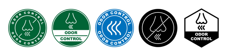 Odor Control - Vector Labels. Smell Control Signs Collection. - obrazy, fototapety, plakaty
