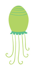 Cartoon jellyfish. Vector on white background