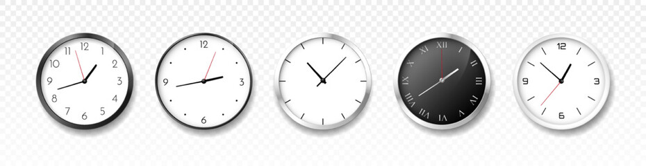 Realistic circle clock set