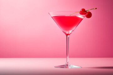 cocktail with cherry - Powered by Adobe