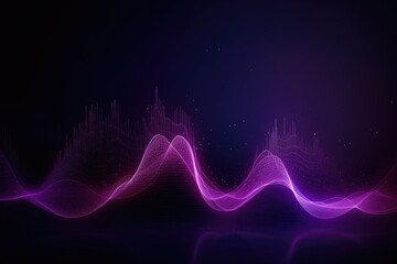 Illustration of a pink abstract wave on a dark background.