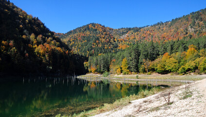 Suluklu Lake is located in Bolu, Turkey. Suitable for camping, photography and hiking.