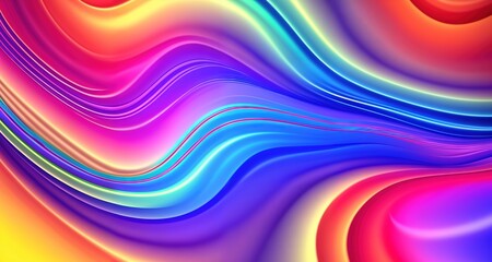 Abstract background with colorful rainbow waves. Ai generative.
