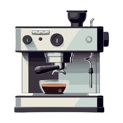 Modern coffee shop with gourmet latte appliances