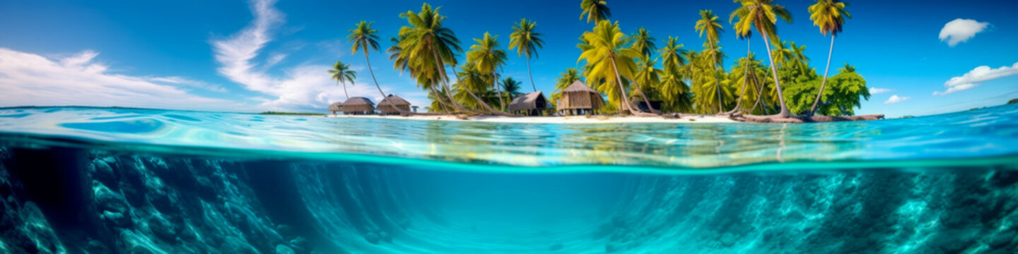 Rangiroa Tuamotu Archipelago French Polynesia - Generative AI