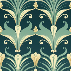 Abstract Background - Repetitive Texture - Art Nouveau - Tile Wallpaper