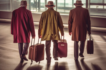 Active seniors spending time outdoor - Generative AI