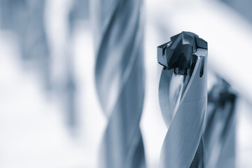 Industrial metalworking concept, milling cutter, metal cutter close up CNC cutters for metal. industry metal processing concept background © Aleksandr Matveev