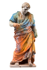 ancient roman philosopher statue on transparent background ,generative ai