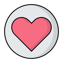 Heart Line Color Icon