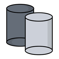 Cylinder Line Color Icon