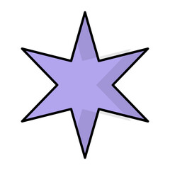 Star Line Color Icon