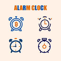 Illustration of a set of alarm clocks