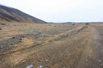 Central Iceland landscape along the road to Askja