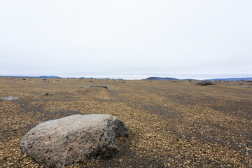 Central Iceland landscape along the road to Askja