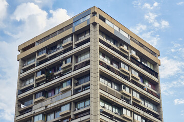 Santiago, Chile - 27 de Noviembre de 2022 - old building with apartments