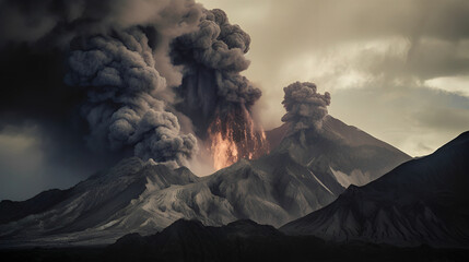 Captivating Volcano Eruption: Nature's Fiery Spectacle : Generative AI