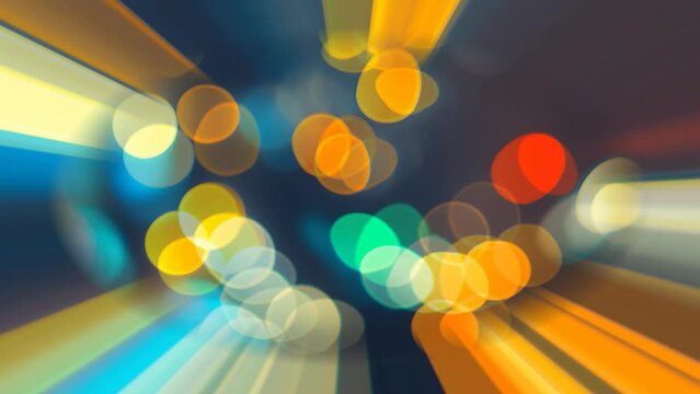 Abstract Motion Background with Vibrant Multi Colored Bokeh and Rays