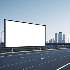 Banner billboard mockup for advertising in city useful for design.