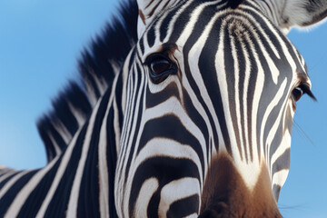 Fototapeta na wymiar Zebra close-up. Generative Ai, Ai.